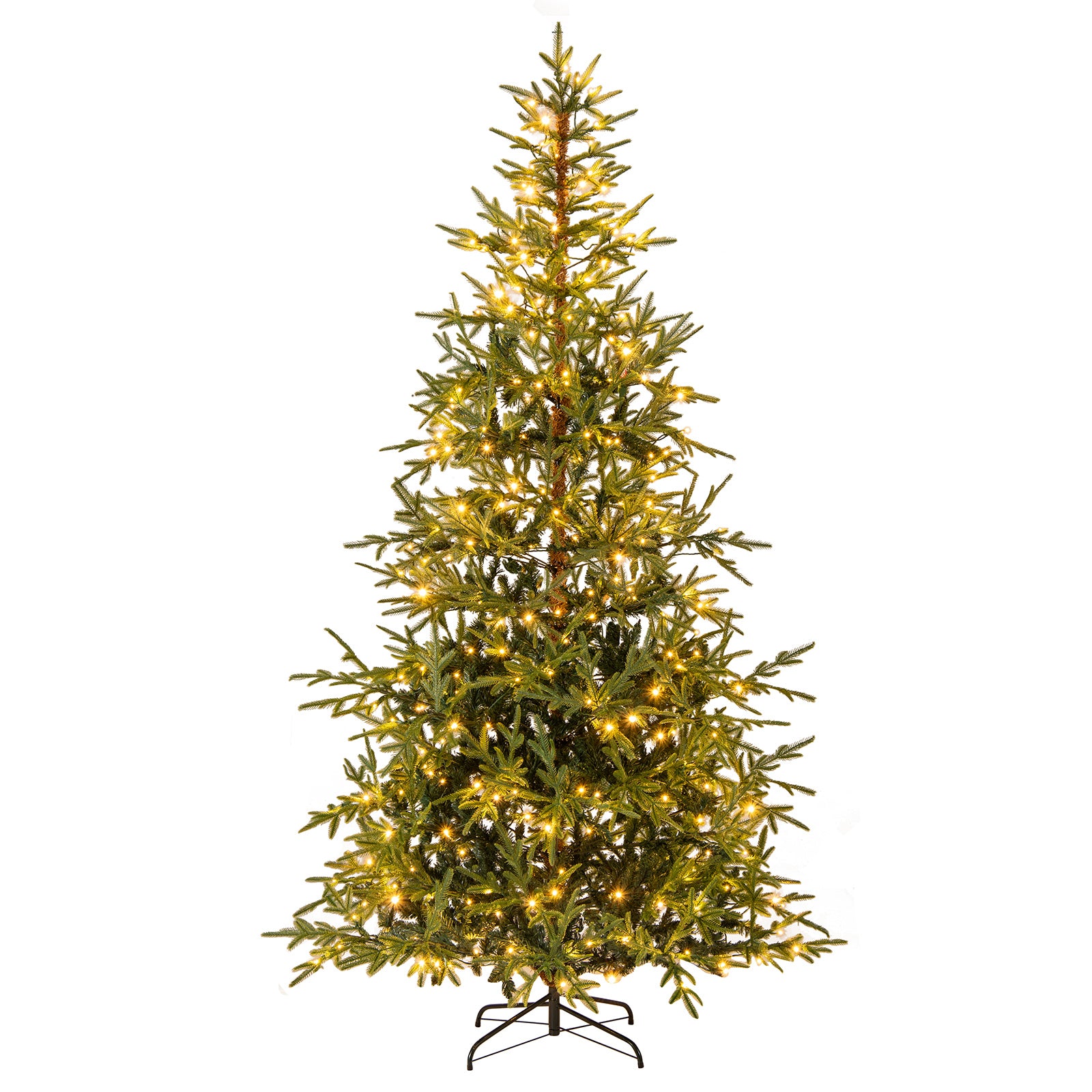 8 FT Pre-Lit Artificial Christmas Tree Hinged Xmas Tree with 400 Warm White & Multicolored LED Lights, Green Christmas Tree Green at Gallery Canada