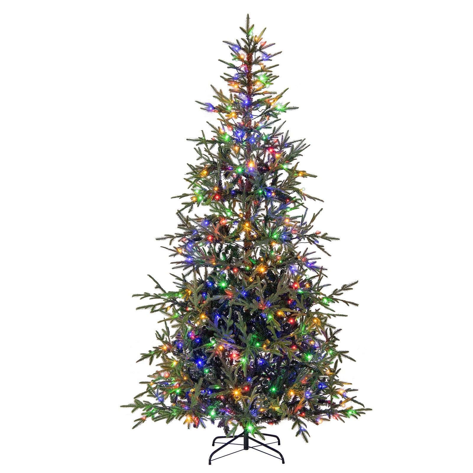 8 FT Pre-Lit Artificial Christmas Tree Hinged Xmas Tree with 400 Warm White & Multicolored LED Lights, Green Christmas Tree at Gallery Canada