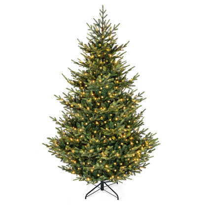 Sapin de Noël artificiel pré-éclairé de 8 pieds, 450 lumières LED blanc chaud, vert