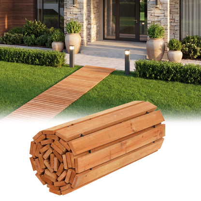 8 FT Wooden Garden Pathway, Non-Slip Surface, Patio, Natural Decorative Fencing & Flooring at Gallery Canada