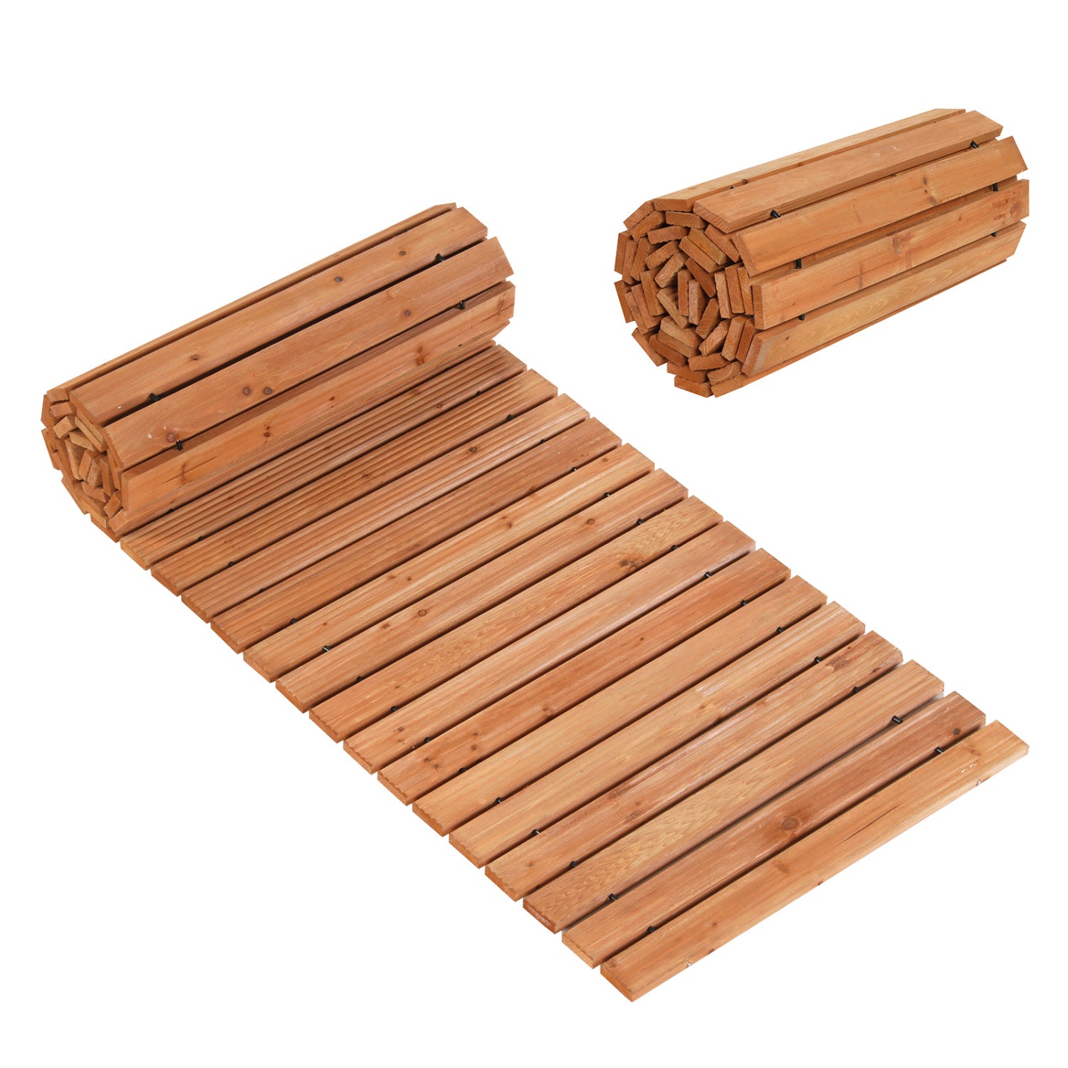 8 FT Wooden Garden Pathway, Non-Slip Surface, Patio, Natural Decorative Fencing & Flooring at Gallery Canada