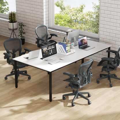 8 Feet Conference Room Table Large Meeting Table Seats up to 10 People, White Standing Desks at Gallery Canada