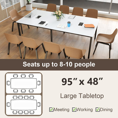 8 Feet Conference Room Table Large Meeting Table Seats up to 10 People, White Standing Desks at Gallery Canada