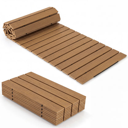 8 Ft Outdoor Pathway Roll-Out Patio Boardwalk, Brown Decorative Fencing & Flooring Brown at Gallery Canada