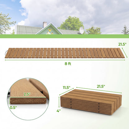 8 Ft Outdoor Pathway Roll-Out Patio Boardwalk, Brown Decorative Fencing & Flooring at Gallery Canada