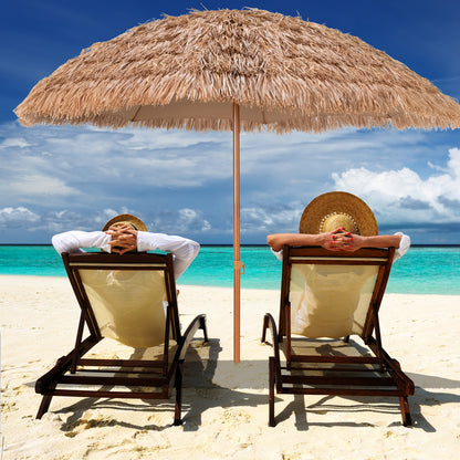 8 Feet Thatched Tiki Umbrella, Natural Outdoor Umbrellas at Gallery Canada