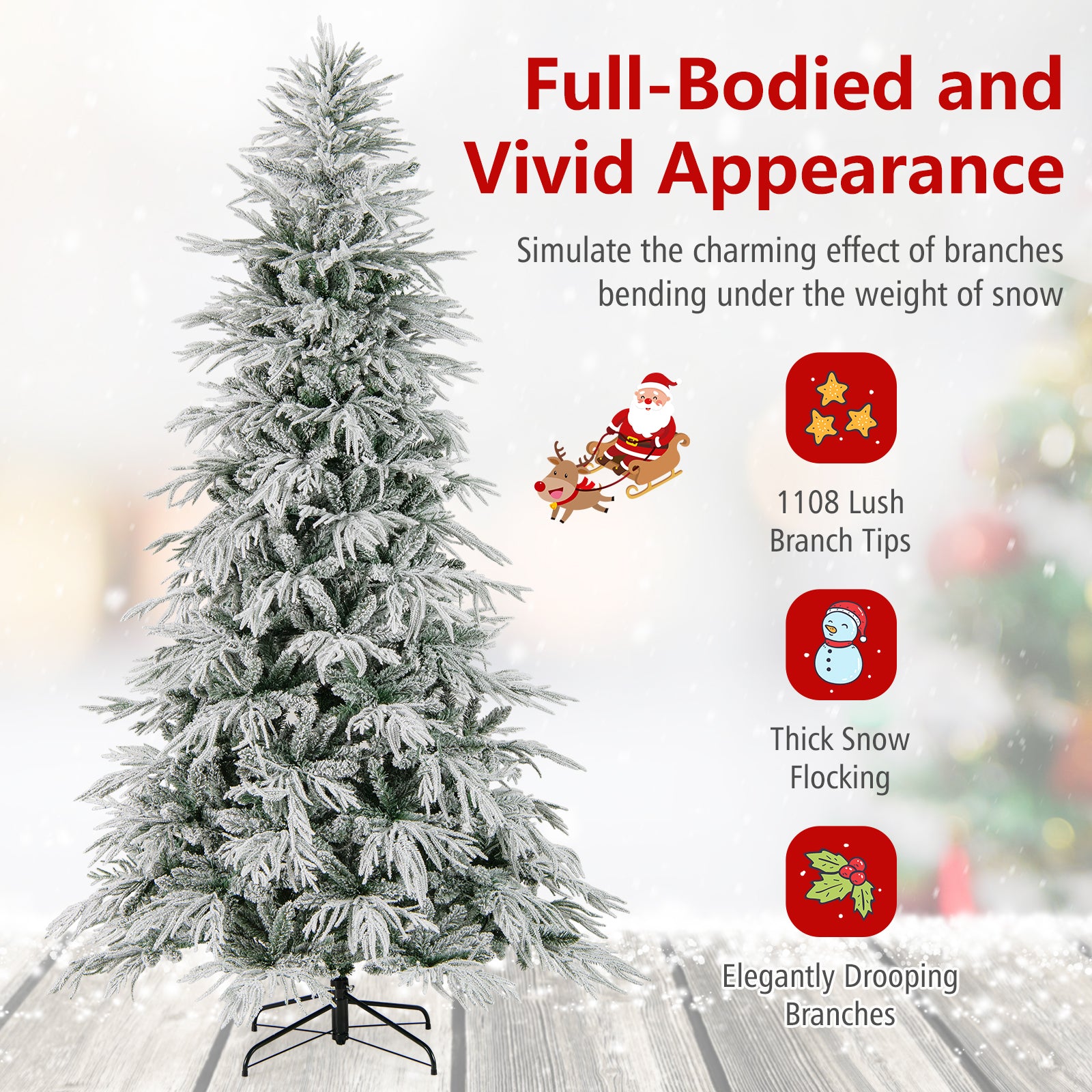 8 Feet Pre-lit Artificial Christmas Tree, Warm White LED Lights, White Christmas Tree at Gallery Canada