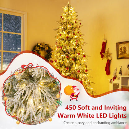8 Feet Pre-lit Artificial Christmas Tree, Warm White LED Lights, White Christmas Tree at Gallery Canada