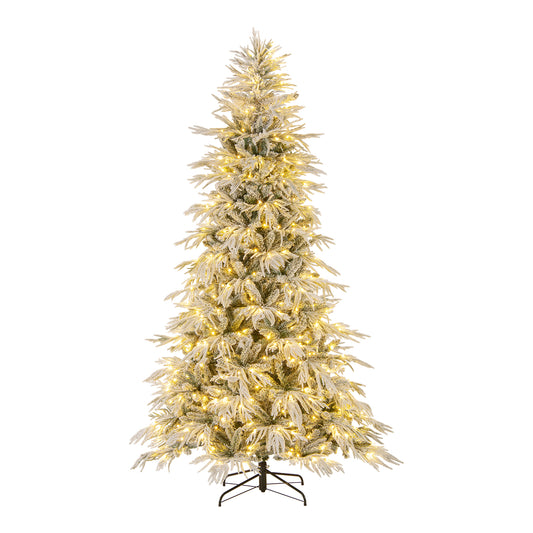 8 Feet Pre-lit Artificial Christmas Tree, Warm White LED Lights, White Christmas Tree White at Gallery Canada