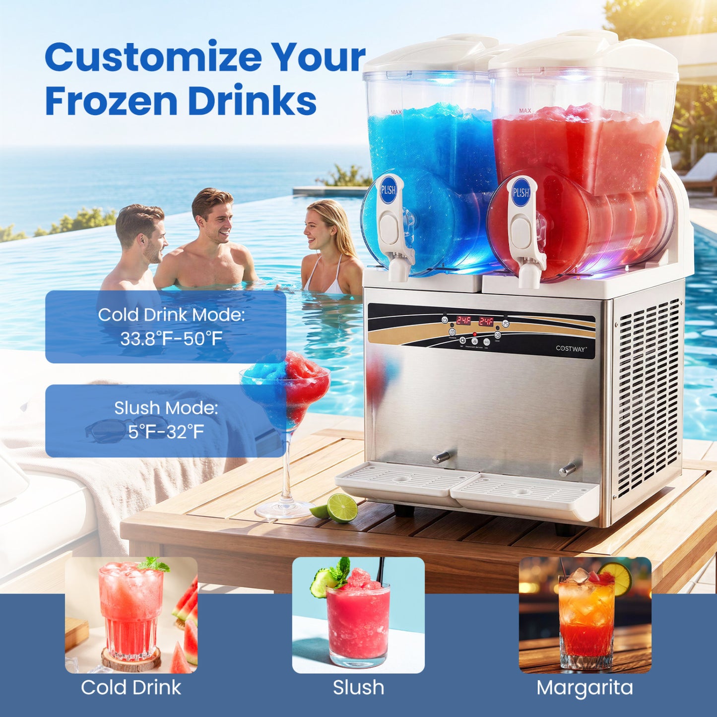 8 Gal Machine à Slushie Commerciale