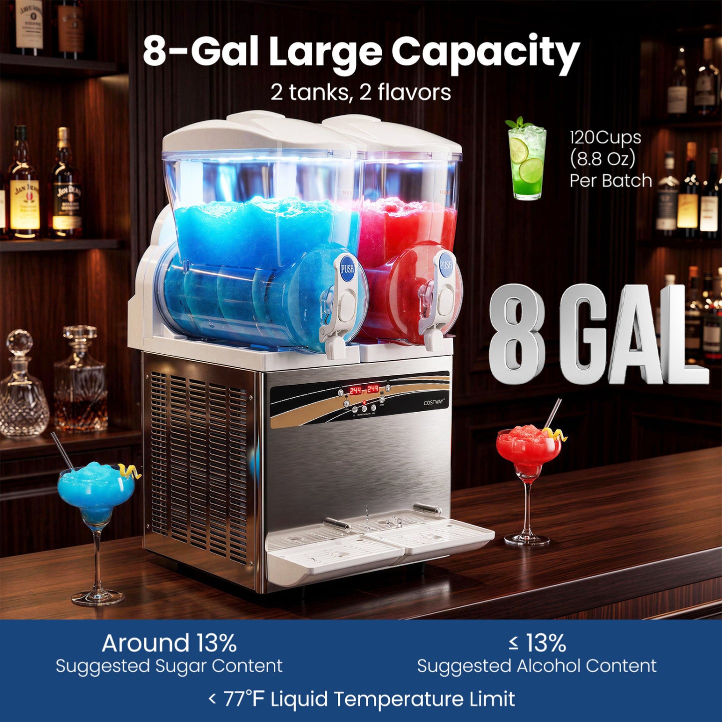 8 Gal Machine à Slushie Commerciale