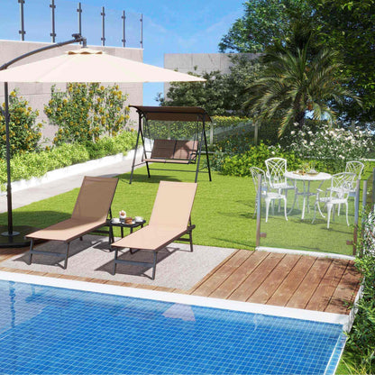 8-Piece Outdoor Furniture Set-Solar Umbrella Bistro Set Conversation Set Chaise Lounger Folding Bed Side Table Swing Chair & Dining Set Patio Furniture Sets at Gallery Canada