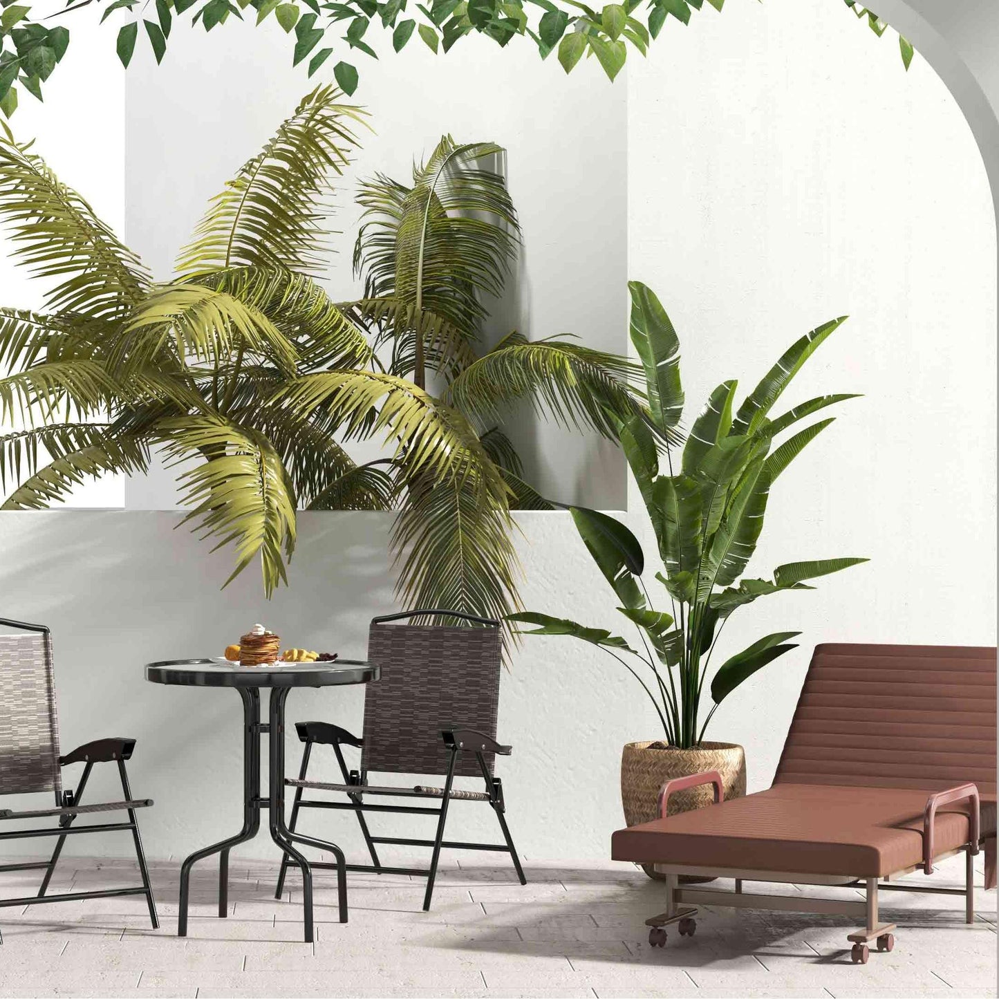 8-Piece Outdoor Furniture Set-Solar Umbrella Bistro Set Conversation Set Chaise Lounger Folding Bed Side Table Swing Chair & Dining Set Patio Furniture Sets at Gallery Canada