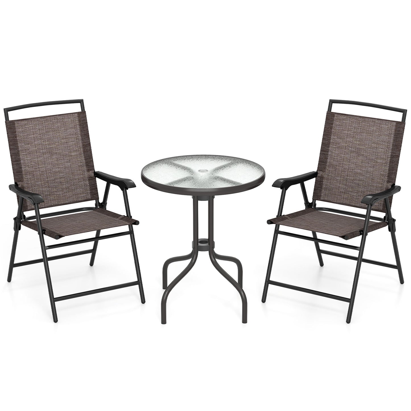 8-Piece Outdoor Furniture Set-Solar Umbrella Bistro Set Conversation Set Chaise Lounger Folding Bed Side Table Swing Chair & Dining Set Patio Furniture Sets at Gallery Canada