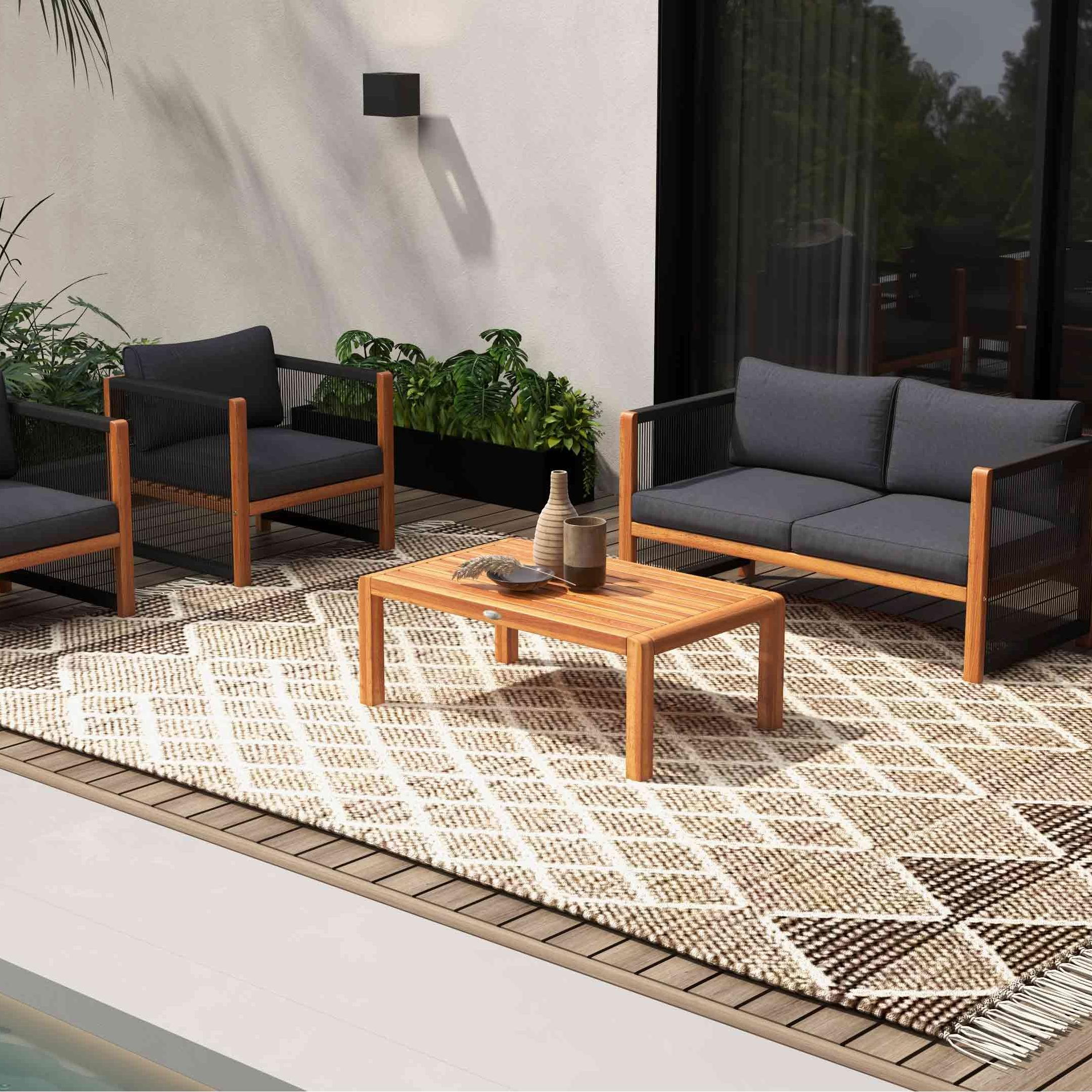 8-Piece Outdoor Furniture Set-Solar Umbrella Bistro Set Conversation Set Chaise Lounger Folding Bed Side Table Swing Chair & Dining Set Patio Furniture Sets at Gallery Canada