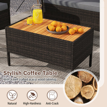 8 Piece Patio Wicker Sofa Set, 4 Rattan Chairs, 2 Loveseats, 2 Tables, Gray Patio Conversation Sets at Gallery Canada