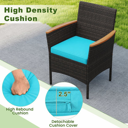 8-Pc Patio Wicker Sofa Set with Chairs, Loveseats & Table, Turquoise