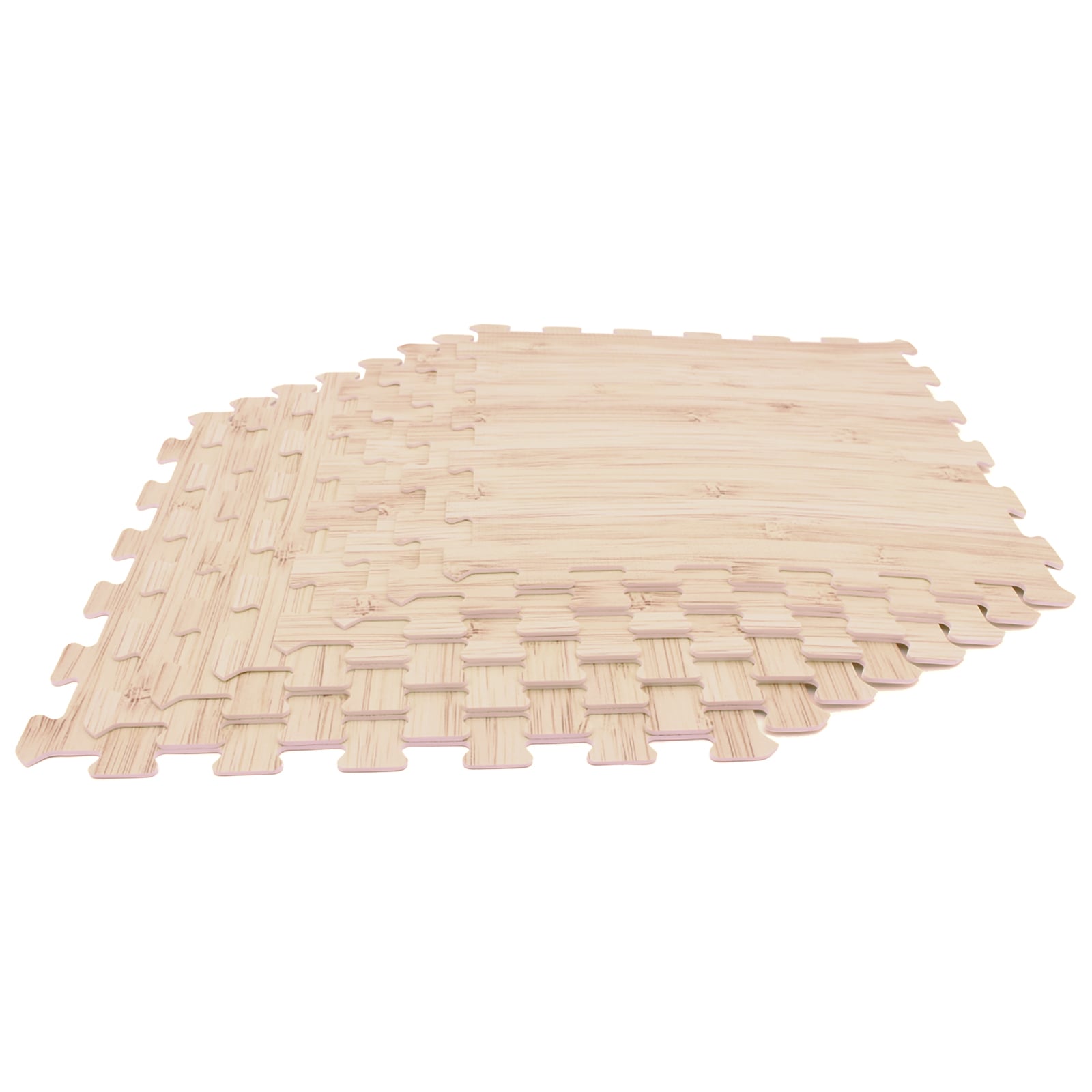 8 Pieces EVA Foam Floor Tiles with Wood Texture, Natural Decorative Fencing & Flooring Natural at Gallery Canada
