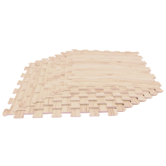 8 Pieces EVA Foam Floor Tiles with Wood Texture, Natural Decorative Fencing & Flooring Natural at Gallery Canada