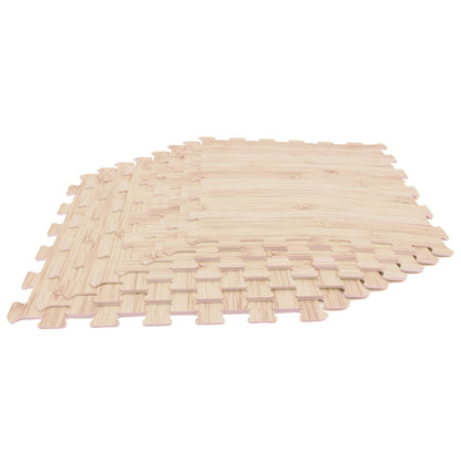 8 Pieces EVA Foam Floor Tiles with Wood Texture, Natural Decorative Fencing & Flooring at Gallery Canada