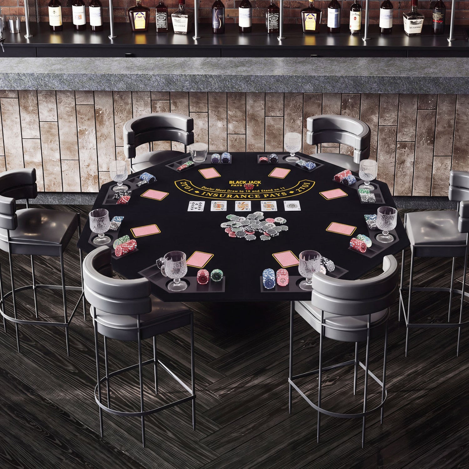 8-Player Portable Poker Table Top, Black Game Room at Gallery Canada