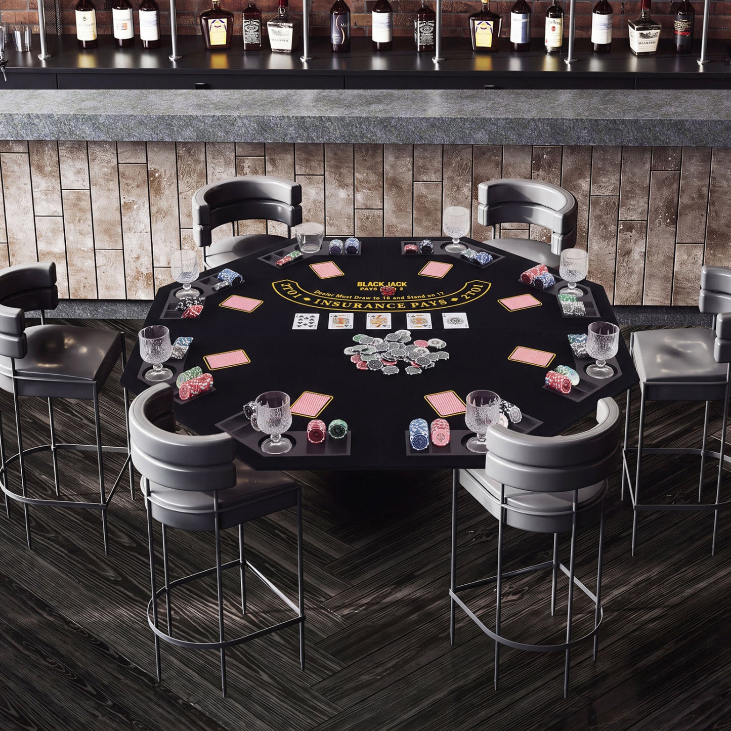 8-Player Portable Poker Table Top, Black Game Room at Gallery Canada