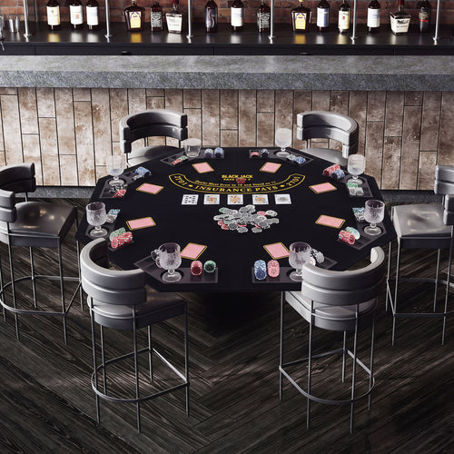 8-Player Portable Poker Table Top, Black