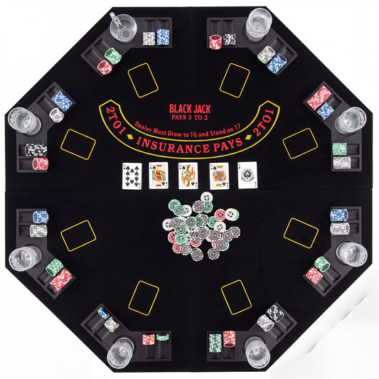 8-Player Portable Poker Table Top, Black Game Room Black at Gallery Canada