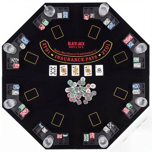 8-Player Portable Poker Table Top, Black