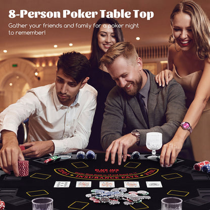 8-Player Portable Poker Table Top, Black Game Room at Gallery Canada
