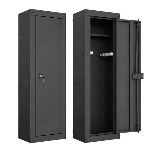 8 Rifle Safe Large Gun Cabinet with Storage Shelf, Black