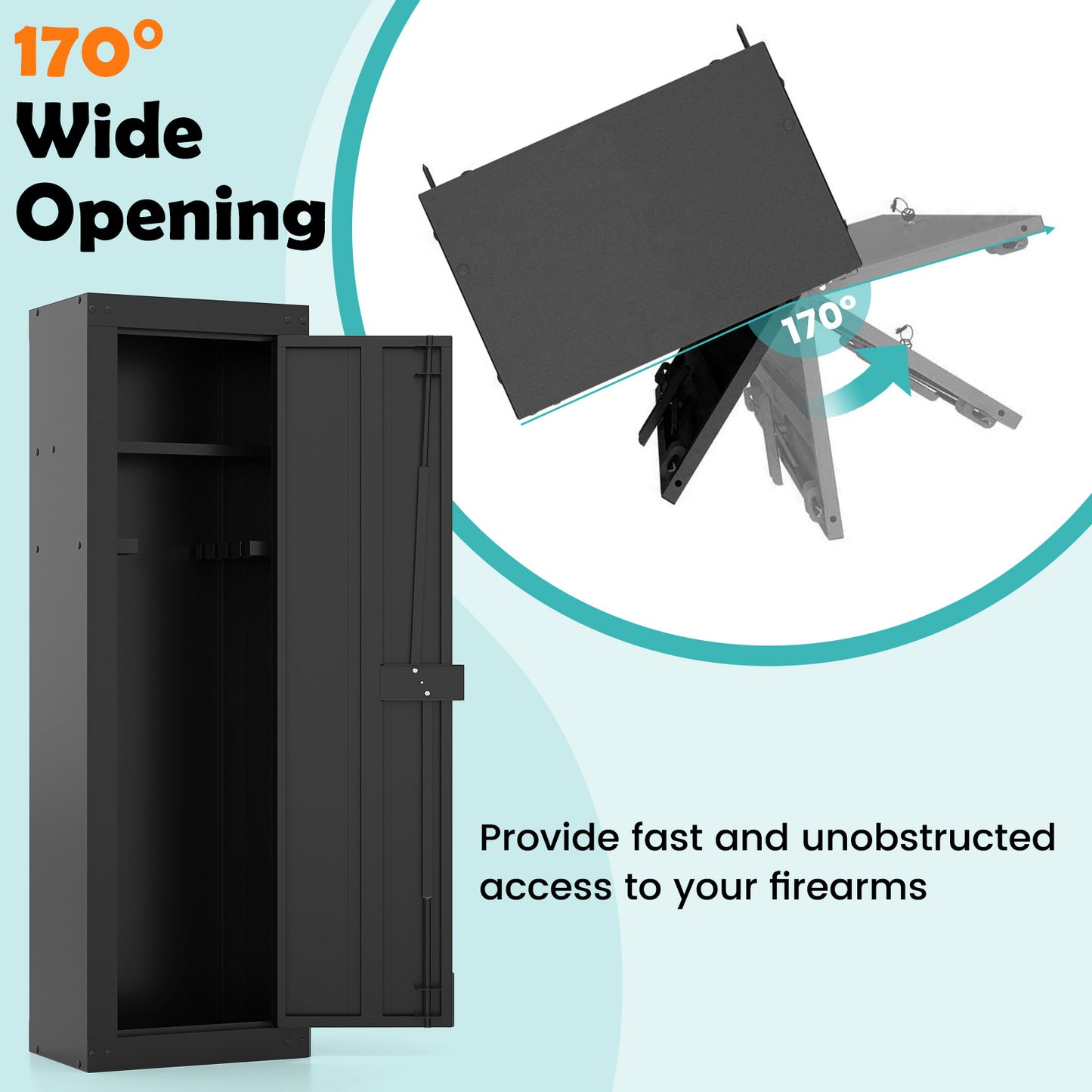 8 Rifle Gun Safe With Storage Shelf, Large, Black Safe Box at Gallery Canada