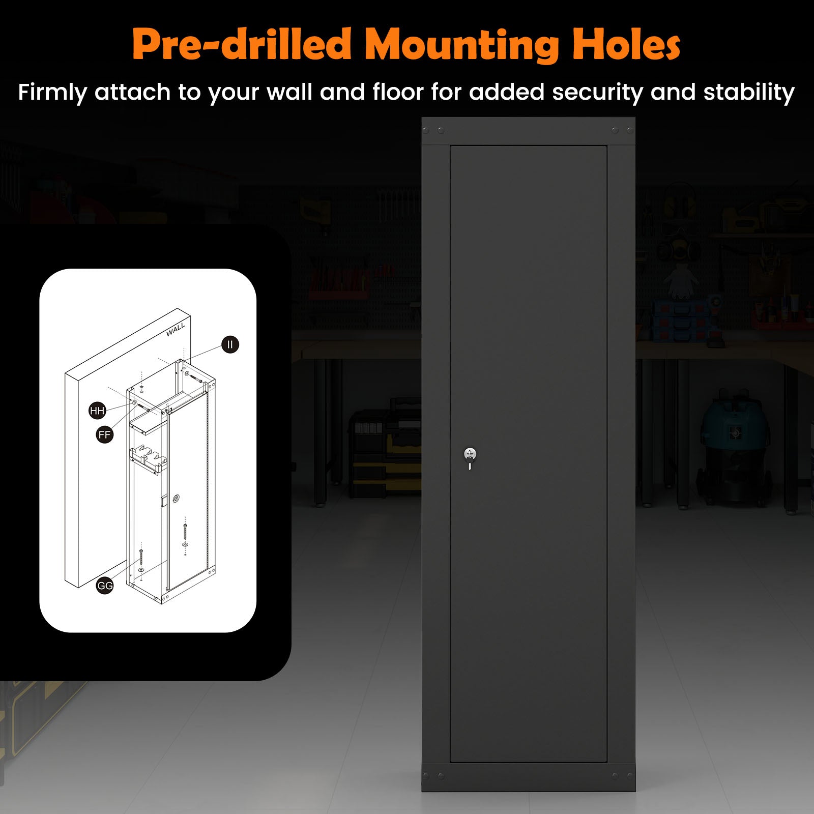 8 Rifle Gun Safe With Storage Shelf, Large, Black Safe Box at Gallery Canada
