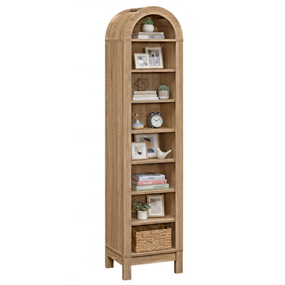 8-Tier Arch Bookshelf, 3 Adjustable Shelves, Natural Bookcases Natural at Gallery Canada