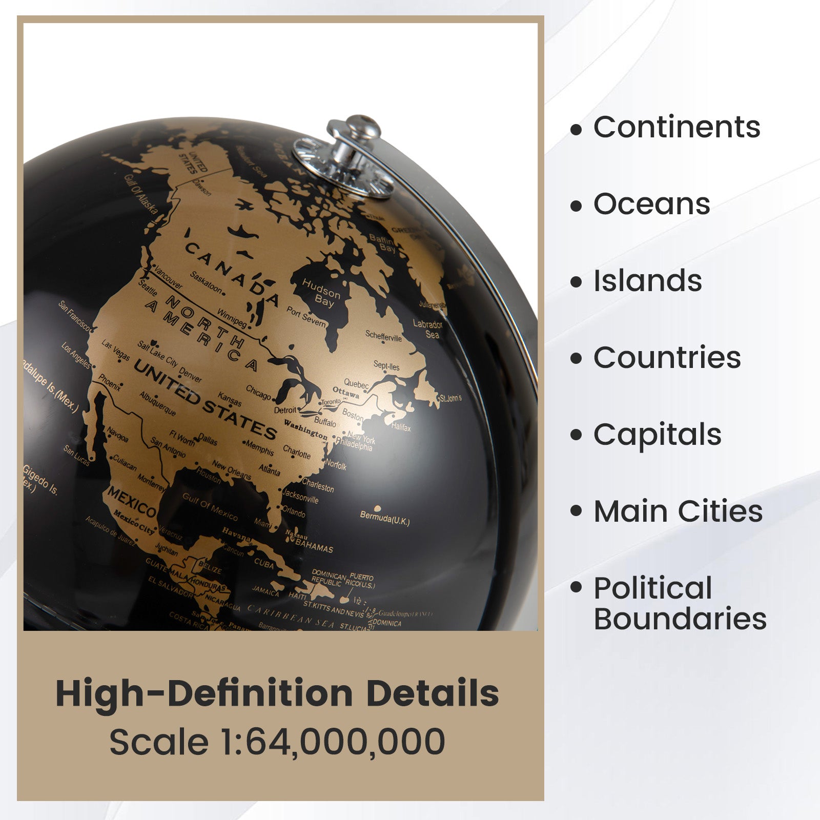 8" World Globe Modern Decorative Tabletop Earth Globe, Golden Learning Toys at Gallery Canada