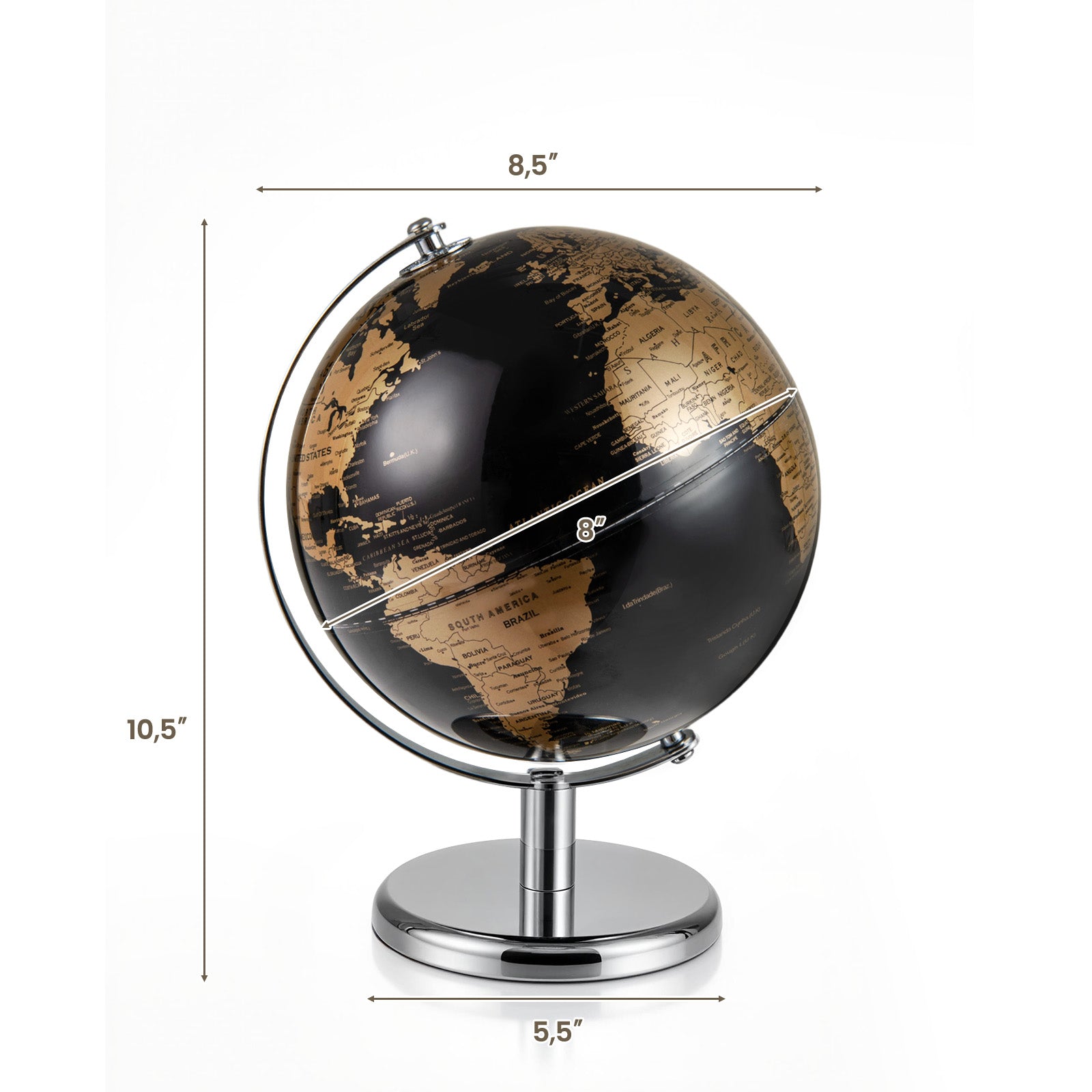 8" World Globe Modern Decorative Tabletop Earth Globe, Golden Learning Toys at Gallery Canada