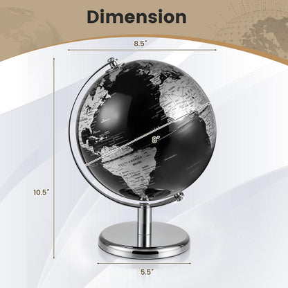 8" World Globe Modern Decorative Tabletop Earth Globe, Silver Learning Toys at Gallery Canada