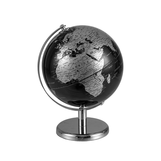 8" World Globe Modern Decorative Tabletop Earth Globe, Silver Learning Toys Silver at Gallery Canada