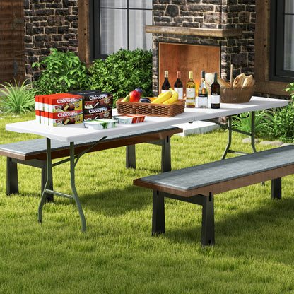 8 ft Portable Folding Table, 350 LBS Capacity, White Camping Furniture at Gallery Canada