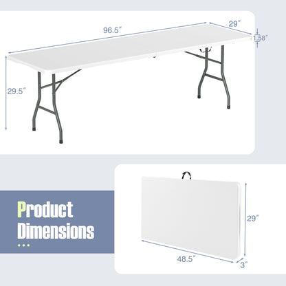 8 ft Portable Folding Table, 350 LBS Capacity, White Camping Furniture at Gallery Canada