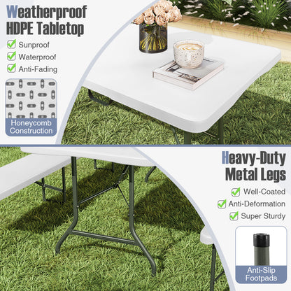 8 ft Portable Folding Table, 350 LBS Capacity, White Camping Furniture at Gallery Canada