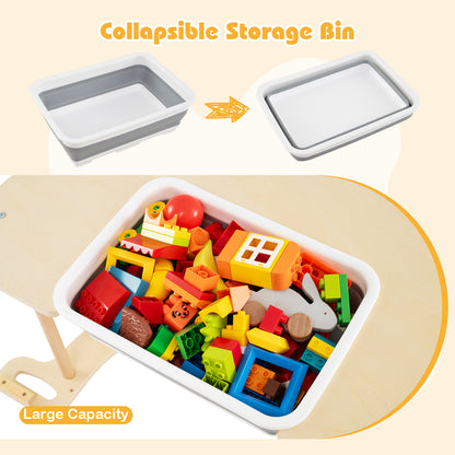 8 in 1 Climbing Arch Sensory Table for Kids with Collapsible Storage Bin for 3+ Years Old, Natural Climbers & Slides at Gallery Canada