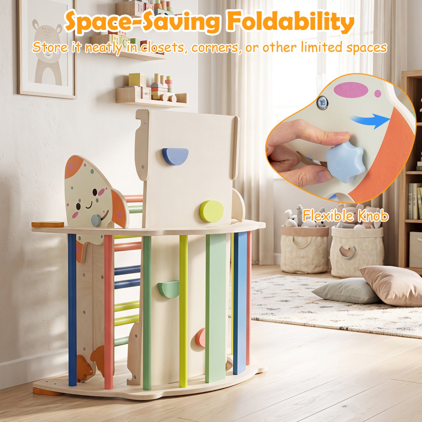 8-in-1 Foldable Climbing Toy, Rocket Theme, Multicolor