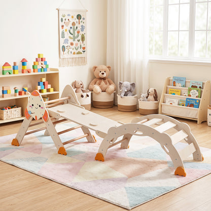 8-in-1 Foldable Climbing Toys Toddlers Rocket, Natural