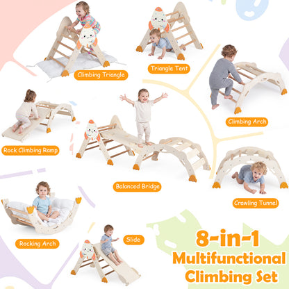 8-in-1 Foldable Climbing Toys Toddlers Rocket, Natural