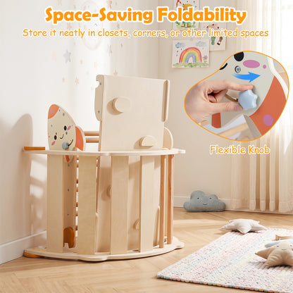 8-in-1 Foldable Climbing Toys Toddlers Rocket, Natural