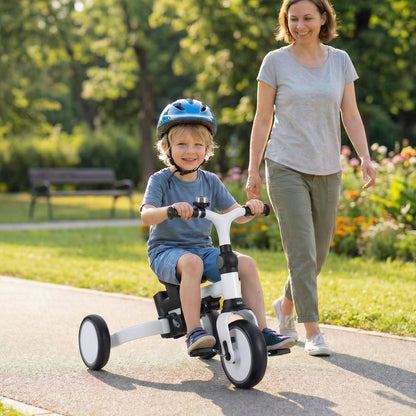 8-in-1 Folding Kids Tricycle with Removable Canopy and Push Handle, Gray Baby Strollers at Gallery Canada