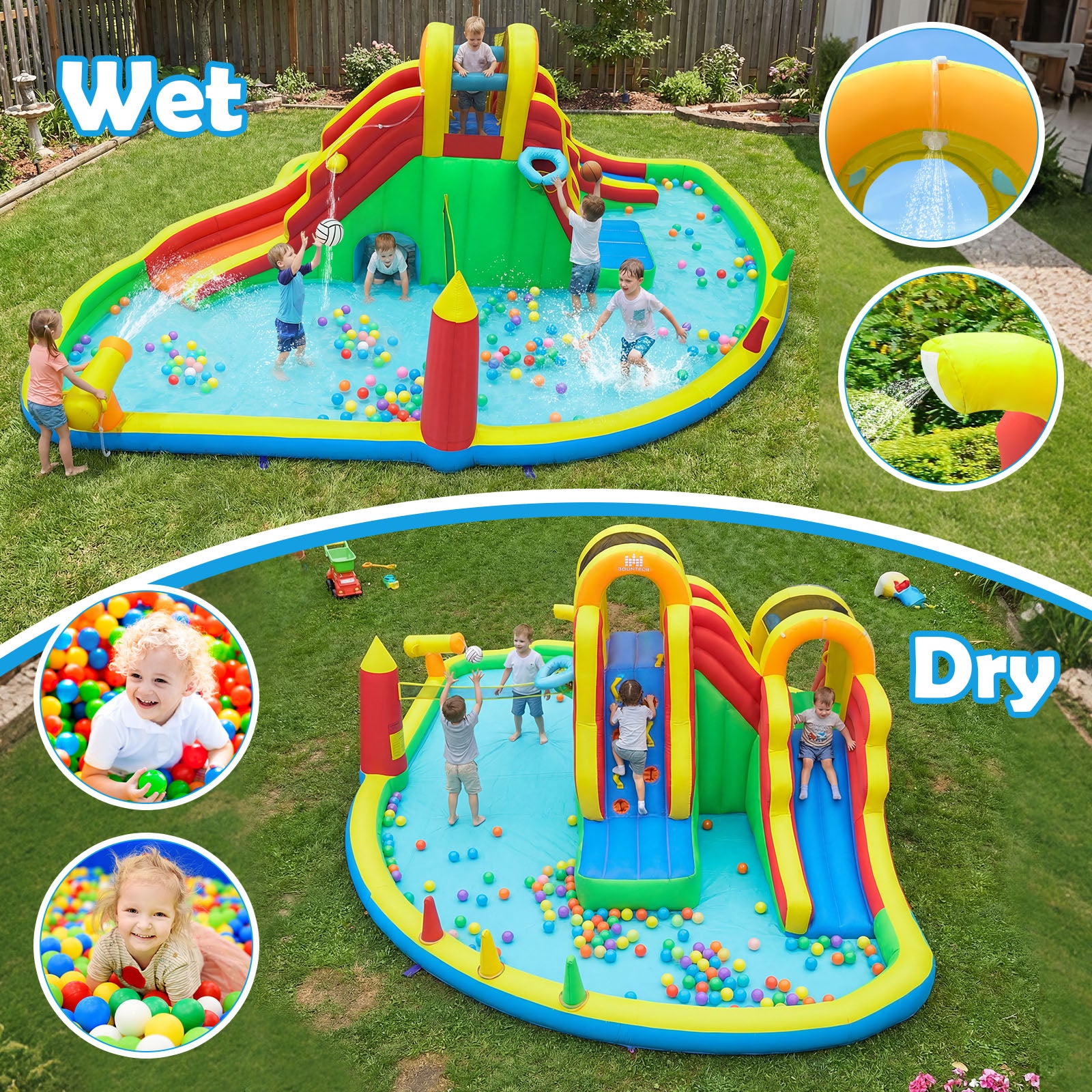 8-In-1 Giant Bounce House With 2 Long Slides, Multicolor Bounce House at Gallery Canada