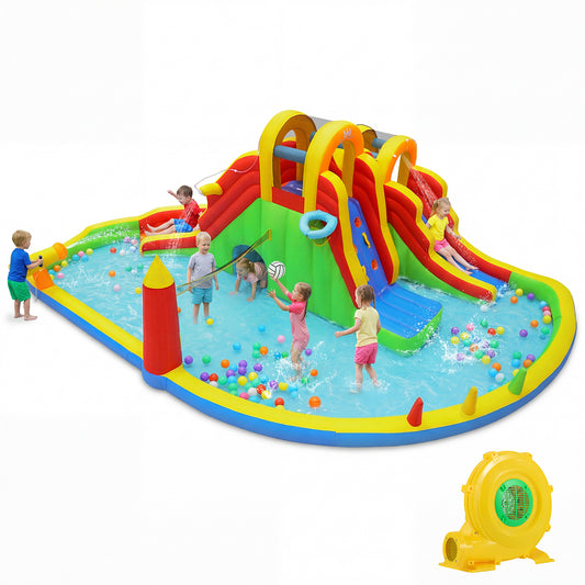 8-In-1 Giant Bounce House, 2 Long Slides, 780W Blower, Multicolor Bounce House Multicolor at Gallery Canada