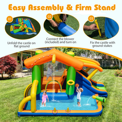 8-in-1 Inflatable Bounce House Water Park without Blower Inflatable Water Slides at Gallery Canada